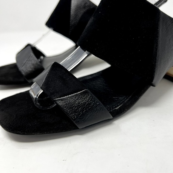 Kelsi Dagger Brooklyn Black Leather Square Toe Womens 6.5 Strappy Slingback Heel - Picture 3 of 12